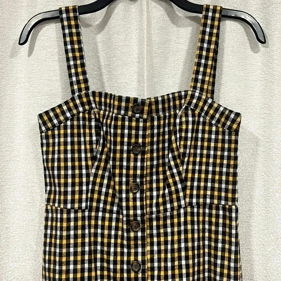 Hollister Checkered Yellow/Black Dress Size Small - Picture 2 of 5
